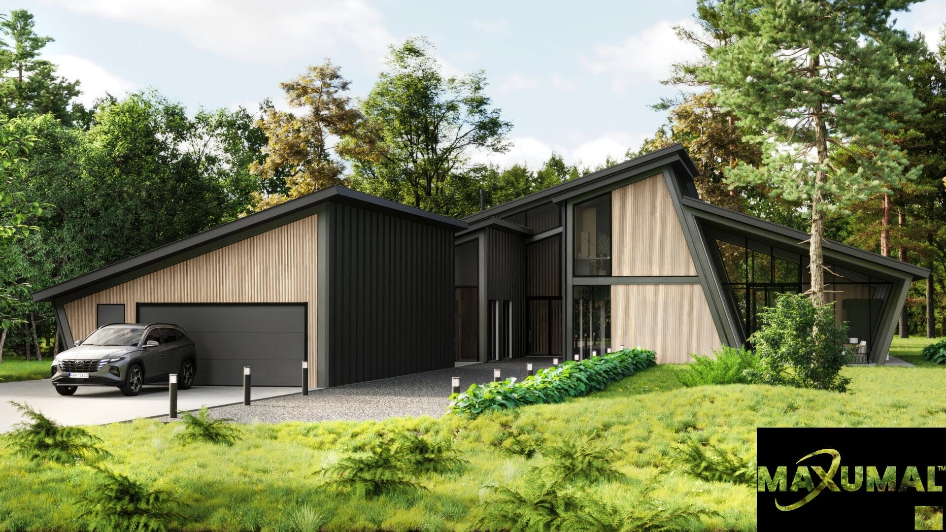Maxumal tree house model exterior rendering