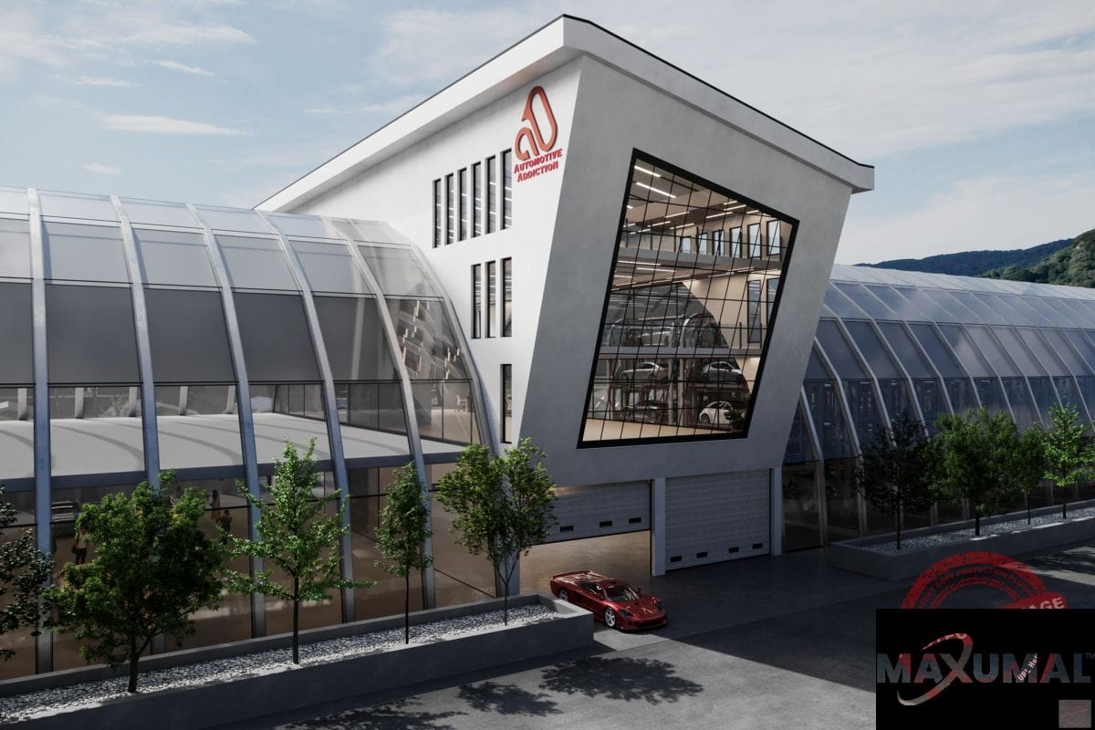 Luxury Auto Pavilion model rendering